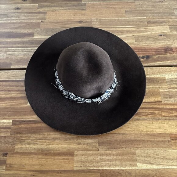 Eugenia Kim Brown Fedora Hat 100% Domesticated Rabbit Feather USA Made Old Money - Picture 4 of 8